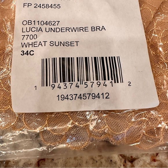 Free People Lucia underwire lace bra wheat sunset size 34 C tan cream Witchycore - Picture 6 of 10